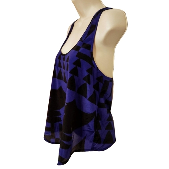 Silence + Noise Geometric Tank Top Purple Black Medium - Picture 3 of 8